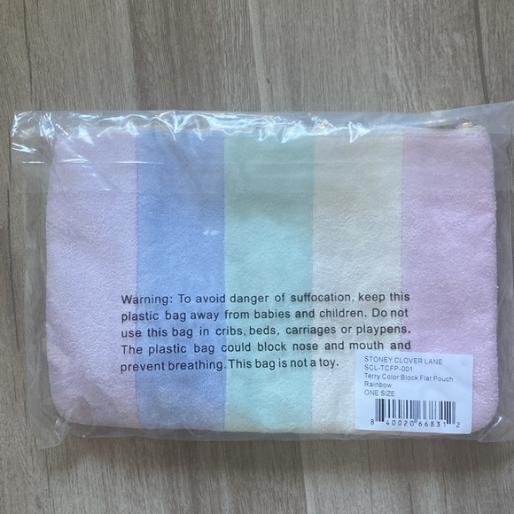 NWT Stoney Clover Ln terry color block flat pouch - Picture 2 of 2